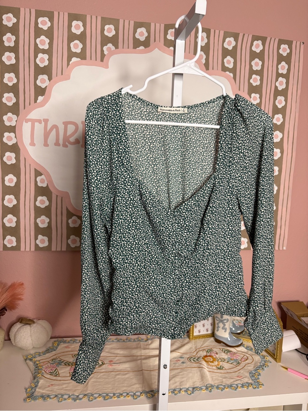 Abercrombie & Fitch Green Floral Blouse